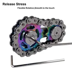 Volante De Roda De Corrente Giroscópio Na Ponta Do Dedo Fidget Spinner anti Pressão Ansiedade De Bicicleta De metal EDC