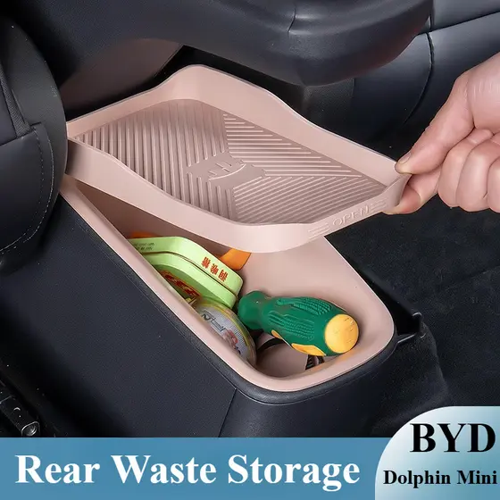 Para BYD Golfinho Mini Gaivota Caixa De Armazenamento Traseiro Lata De Lixo Acessórios De Carro Decoração Interior