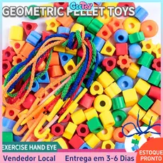 Beads de Lacre Arco-Íris, Brinquedo Montessori para Bebê e Criança Pequena, Brinde Educativo