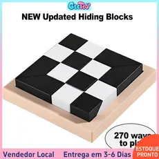 Quebra-cabeça de Blocos Geométricos para Esconder, Brinquedo Educativo para Desenvolvimento Lógico Infantil