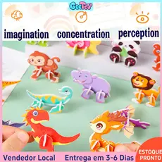 30 Peças Quebra-Cabeça De Papel 3D Divertido DIY Desenho Animado Feito À Mão Cabeças Montados Brinquedos Para Presente I