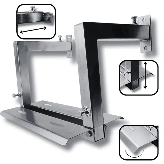 SUPORTE AÉREO GALVANIZADO PARA MOTOR DE PORTÃO DESLIZANTE UNIVERSAL PPA GAREN ROSSI REFORÇADO