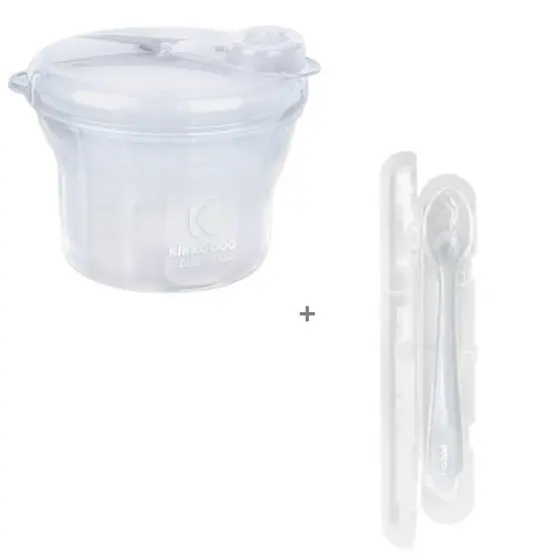 Kit Pote de Leite em Pó 2 em 1 + 1 Colher de Silicone com estojo