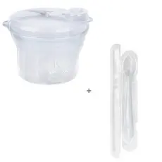 Kit Pote de Leite em Pó 2 em 1 + 1 Colher de Silicone com estojo