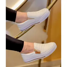 Tênis Sapatilha Feminino Slip On Ziper  Confortável Macia Envio Em 24 Horas