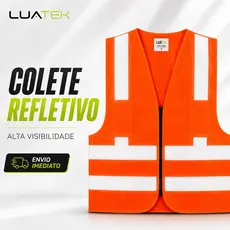 Colete Refletivo de Segurança Alta Visibilidade com Zípe bolso Segurança Sinalização Epi Tamanho Gg