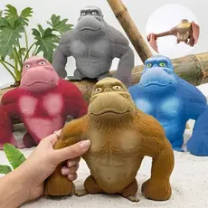 Boneco Gorila Rongee Kong Antiestresse Brinquedo Sensorial Esticável Para Apertar E Relaxar