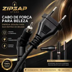 Cabo para Escova Secadora / Chapinha / Escova Rotativa 1,2m Compatível com a Maioria dos Modelos