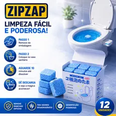 Kit 12/24 Pastilhas Efervescentes para Vaso Sanitário | Remove Manchas e Mau Cheiro ZIPZAP