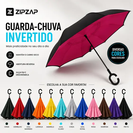 Guarda Chuva Invertido Tecido Duplo Impermeável Reforçado Contra Guarda-Chuva Para Carro