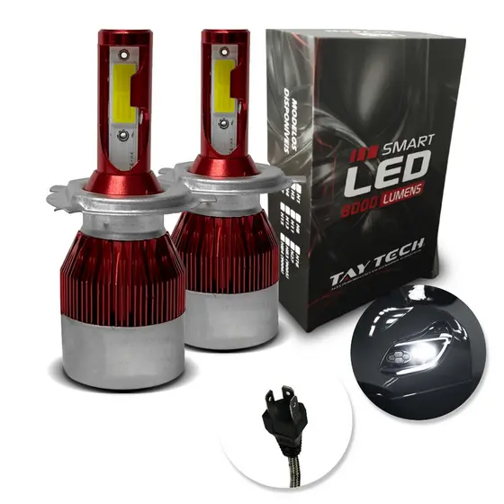 Par Smart LED Lâmpada Automotivo 8000 LM H1 H4 H7 H8 H11 H13 H27 HB3 HB4 Super Branca Xenon TayTech