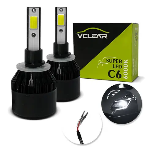 Kit Super Lâmpada LED H27 6000 Lumens Farol Automotivo de Led Super Branca-Fria Xenon Cinoy VClear