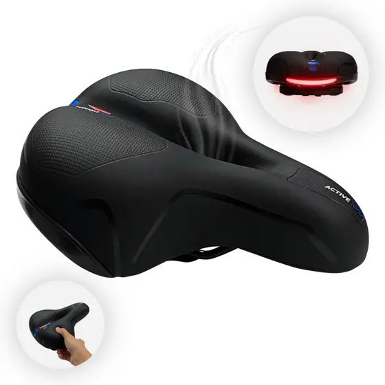Banco Selim Bike 2 Molas Assento Vazado Anatômico Gel Super Confortável Fita Refletiva de Segurança