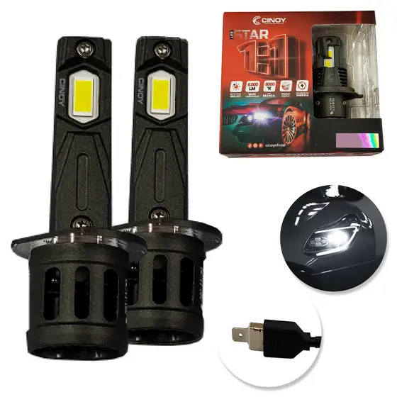 Lâmpada Led Cinoy Star 1:1 H1 6000k Xenon Branca Fria Farol de Milha Farol Baixo/Alto