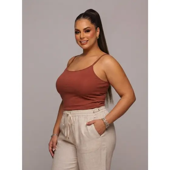 Blusinha  Feminina Plus Size Alcinha Soltinha Alta Qualidade Casual Elegante Estilo Top Moda Mulher