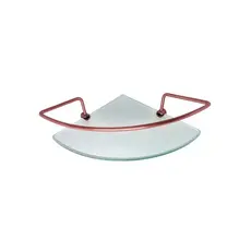 Porta Shampoo Reto X Canto 30 X 10cm Com Grade Em Aço Inóx Vidro 6mm Rosé