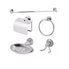 Kit Stander Para Banheiro 5 peças Cromado