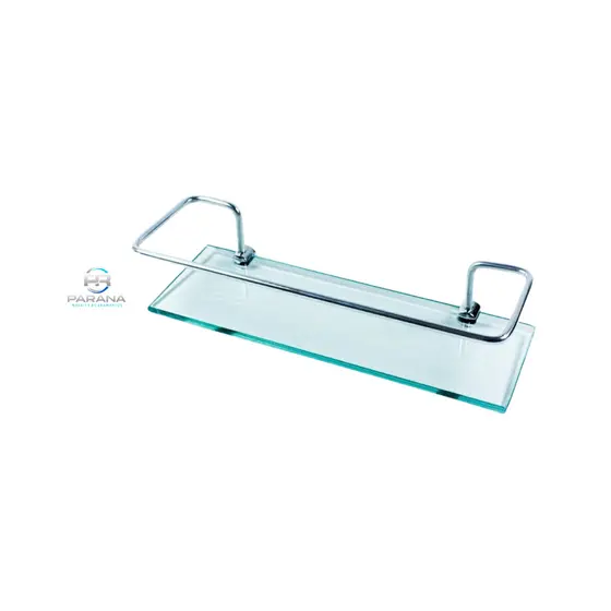 Porta Shampoo Reto Suporte Prateleira De Vidro 6mm Dupla Fixação