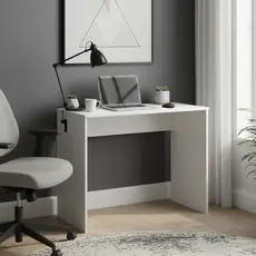 Mesa Escrivaninha Penteadeira 90cm Sem Gaveta Gamer Quarto Sala Home Office Branco MDF Ergonômica