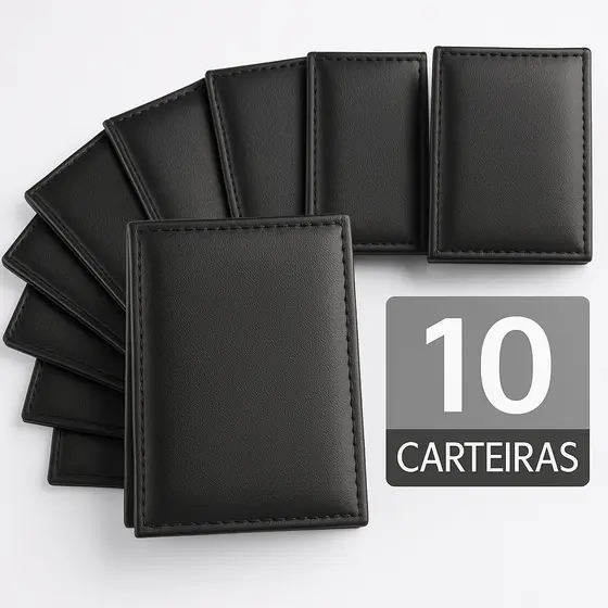 Carteiras Slim Masculina Couro - Porta Cartão  - 5 - 10 - 20 -30 Unidades