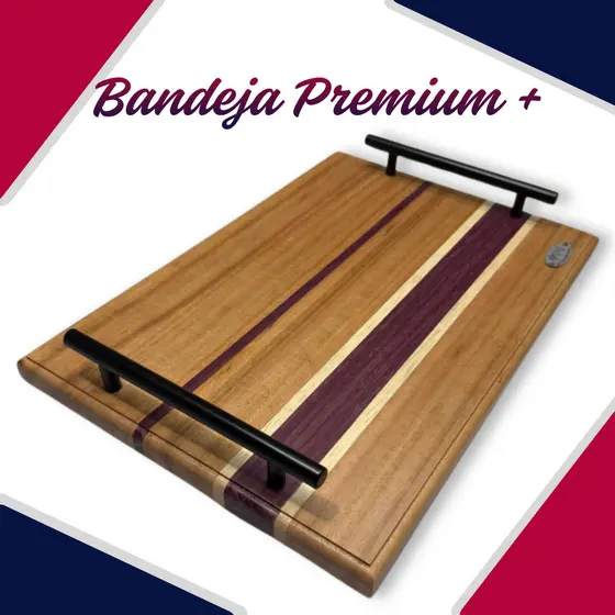 Bandeja de Madeira Marchetada 50x27 Cedro Rosa/Roxinho