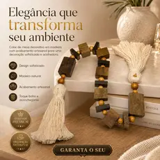Colar de Mesa de Madeira Adorno Rústico para Mesas