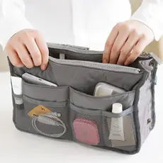 Necessaire Viagem Estilo Kpop Com Divisórias Duplas Zíper Oculto Organizador Grande Espaço Para Acessórios