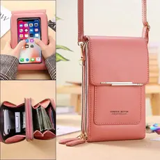 Crazy Bag Bolsa Feminina Transversal Touch Screen com Porta Celular e Cartão Fecho Magnético