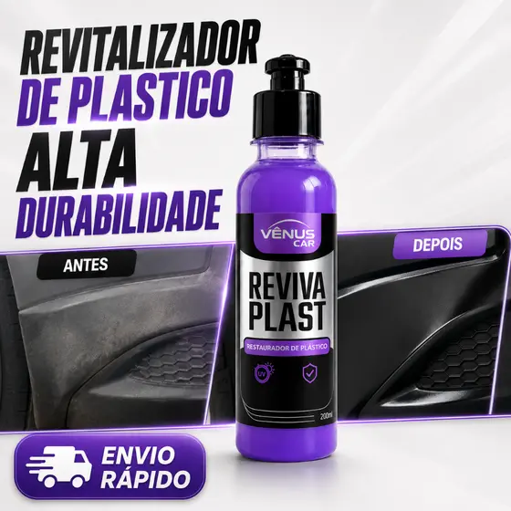 Revitalizador Plásticos Hidratante Alta Durabilidade | Renova Cor, Brilho e Proteção UV - Vênus Car 200ml