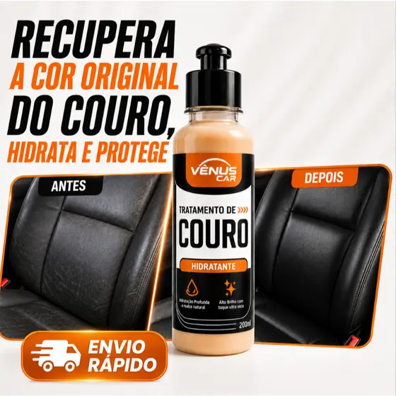 Hidratante de Couro | Recupera a Cor Original, Restaura e Protege Vênus Car 200ml