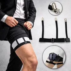 Par Cinta Liga Suspensório Segura Camisa Social Invisivel Prendedor Ajustável Masculino| Kit 2 Peças | Evento, Casamento