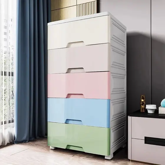 HAOSIN 5 Gavetas Gaveteiro Organizador de Plástico Multifuncional com Rodinhas para Banheiro Cozinha Quarto