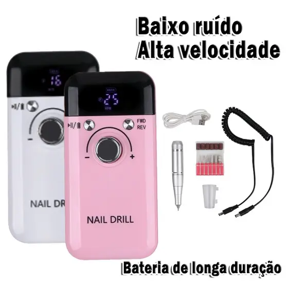 Motor De Lixadeira Portátil Furadeira Elétrica Para Unhas Micro Profissional