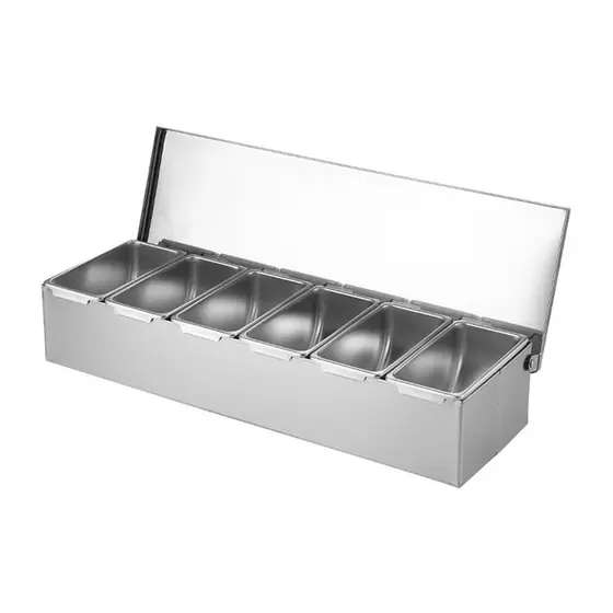 Condimentadora pizzaiola pizza alimentos de inox com 6 cubas de alumínio + ENVIO RÁPIDO