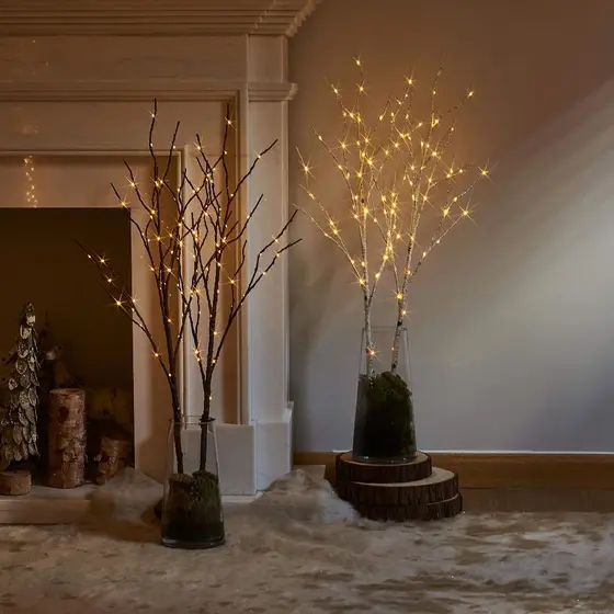 20/50 led Ramo Lâmpada Floral Bateria Alimentado / Galhos De Árvore Luzes De Fadas Twig Holiday Party Vaso De Aniversári