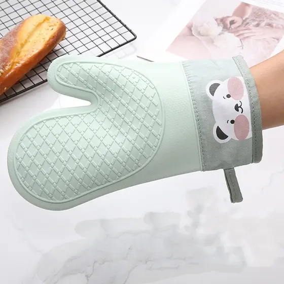 Luvas para Churrasqueiras Longas à Prova d'Água com Camada Interna de Algodão, Resistentes ao Calor para Churrasco