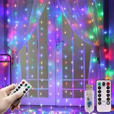 Janela Cortina led pisca pisca 4x3 metros Luzes Cordas 8 Modos Controle Remoto USB Alimentado À Prova D'água