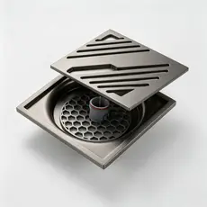 Ralo de Banheiro Quadrado Anti Odor 10x10 Inox Anti Inseto