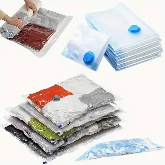 Kit 10 Saco a Vacuo Organização de Roupas Mala Viagem Guarda Roupa Com bomba de ar 60*40cm/80*60cm