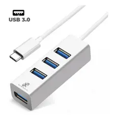 Hub Adaptador XC-HUB-10 USB/USB Tipo C Branco Flex