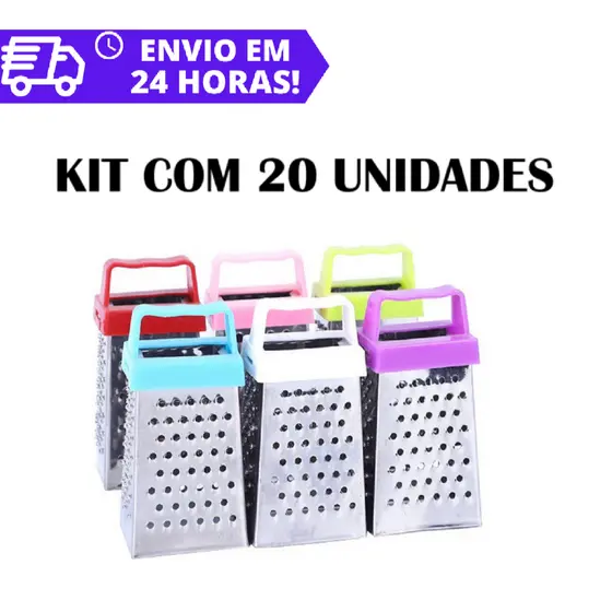 Kit Com 20 Mini Ralador Aço Inox Multifuncional Lembrancinha Chá de Cozinha
