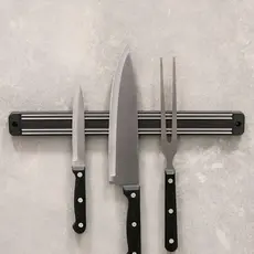 Kit Com 3 Barra Magnética Para Facas Ferramentas 28cm Imã Suporte Cozinha Churrasqueira