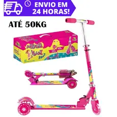 Patinete Infantil 3 Rodas Até 50kg Rosa rodinhas brilham