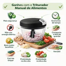 Processador Triturador Moedor De Alimentos Manual Alho 500ml