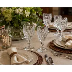 Kit com 12/6/4 Taças Vidro Diamante 320ml Transparente Mesa Posta Água Suco Vinho Elegante