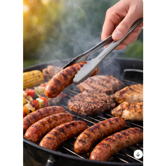 Kit Com 4 Pegadores de Massas Saladas Inox 15cm Macarrão Churrasco Multiuso