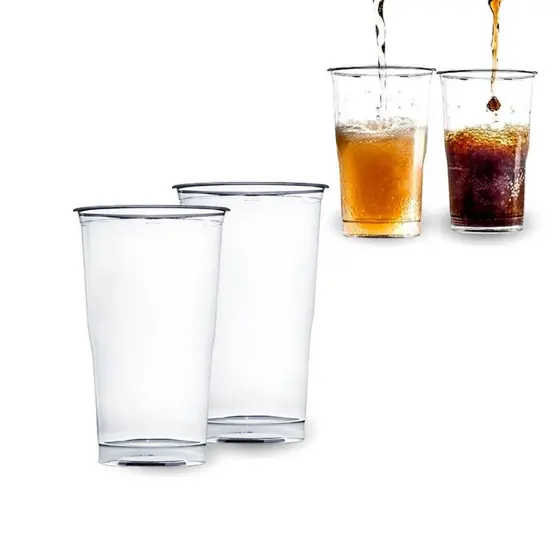 Kit 100 Copo de Plástico 300ml 25un 50un Copos Rigido Àgua Transparente Descartável