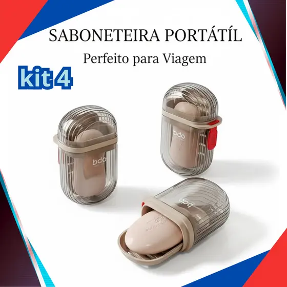 Saboneteira Portátil Para Viagem Porta Sabonete Com Drenagem Interna Tampa Vedada Não Vaza