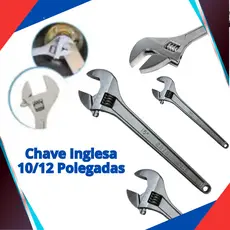 Chave Inglesa Ajustável 10-12POL（250-300MM）- Aço Carbono Cromado, Resistente a Aruela e Fricção