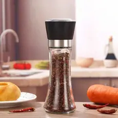 Moedor De Sal E Temperos Especiarias Pimenta Sal Em Vidro Premium
